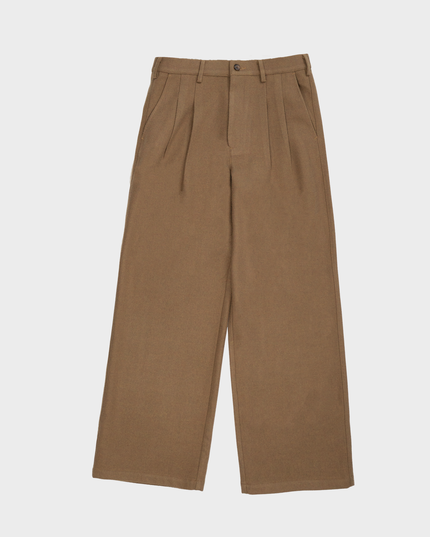 Double Pleated Club Pants Camel