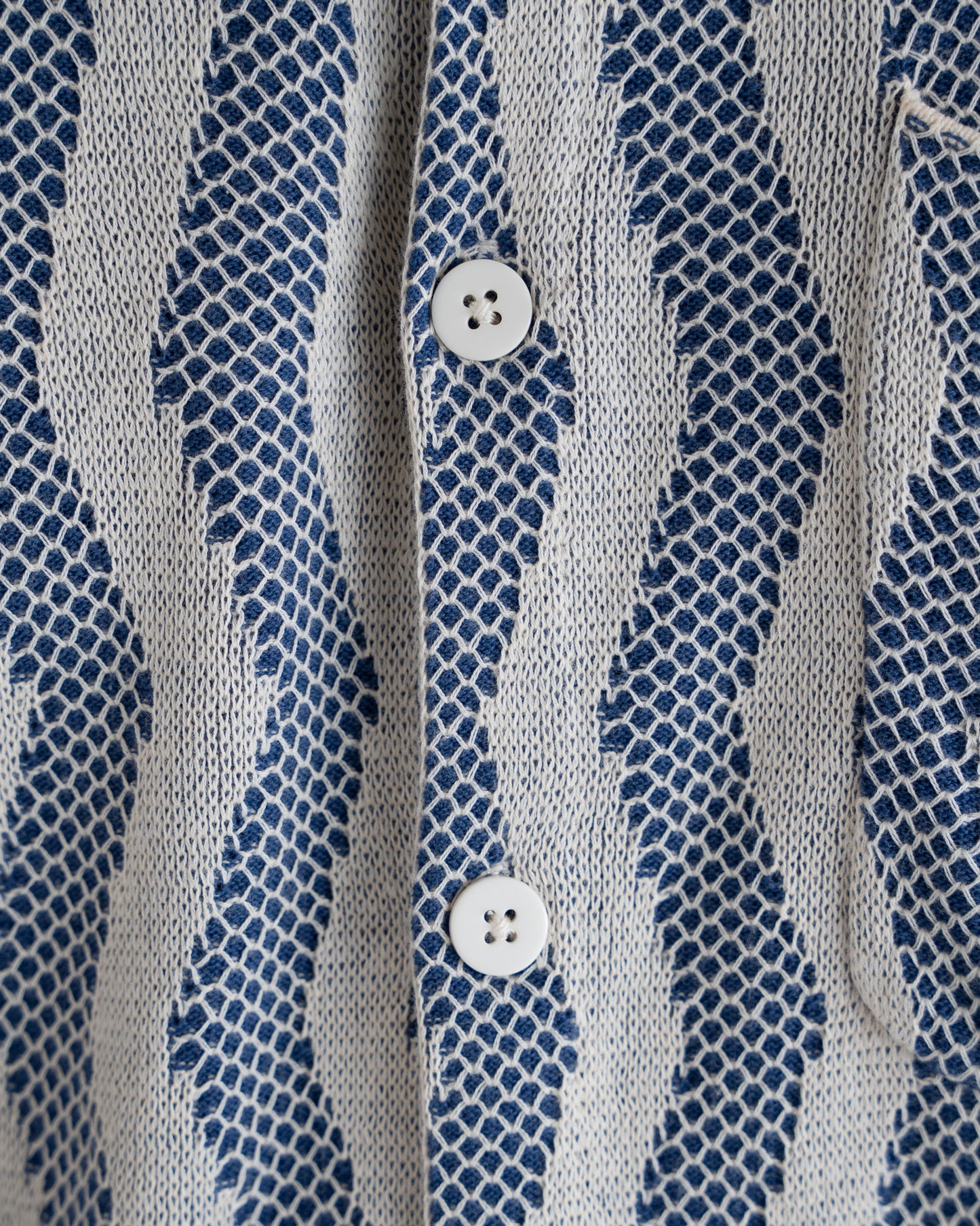 Zig Zag Knitted Shirt Blue