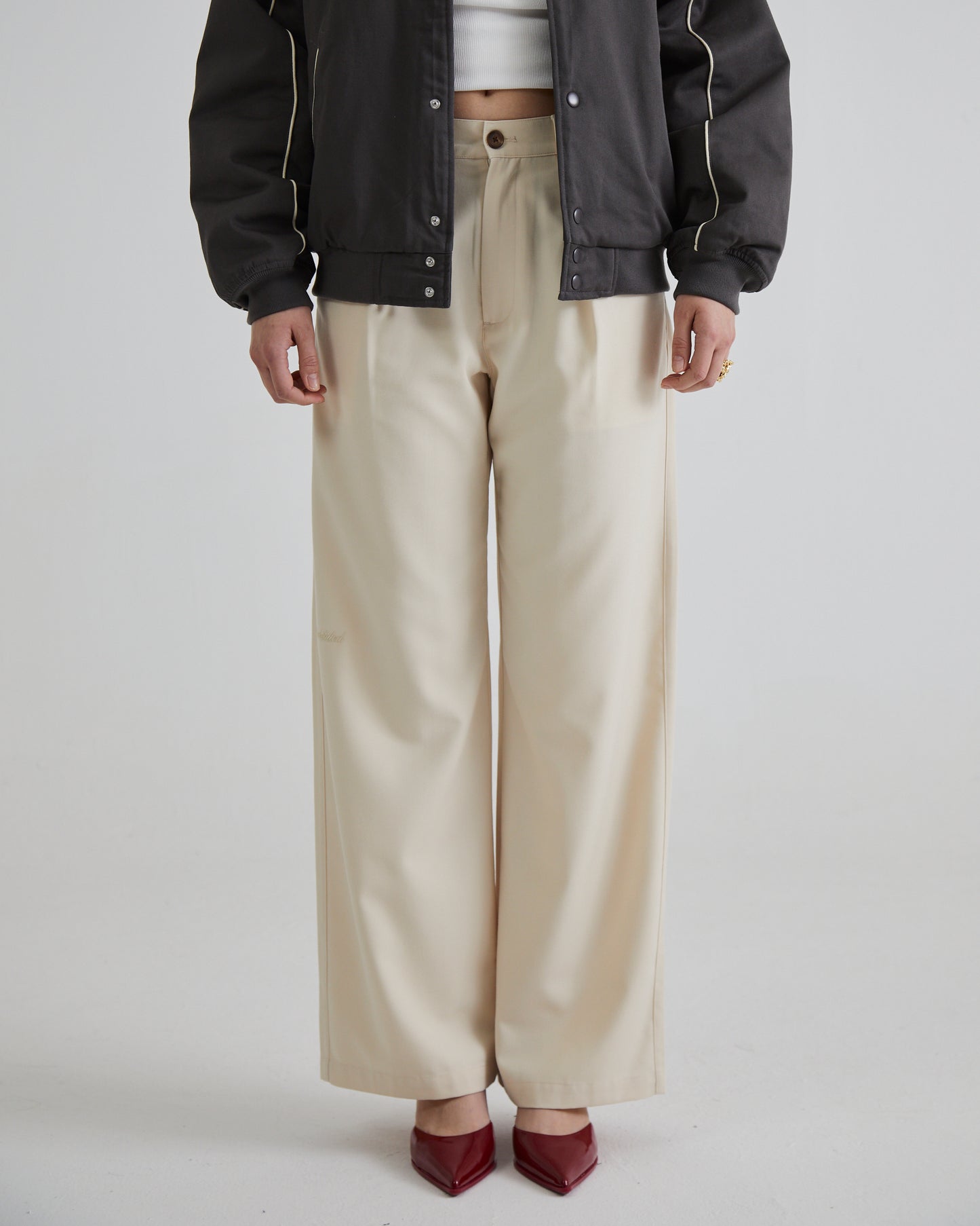 SoHo Pleated Pants Vintage Cream