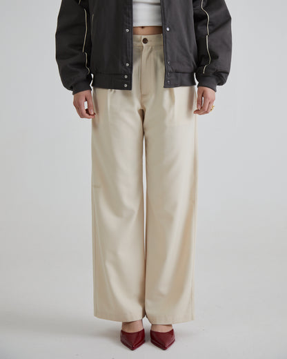 SoHo Pleated Pants Vintage Cream