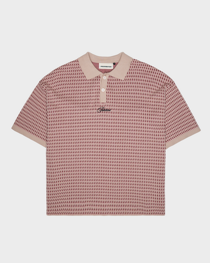 Abstract Knitted Polo Red