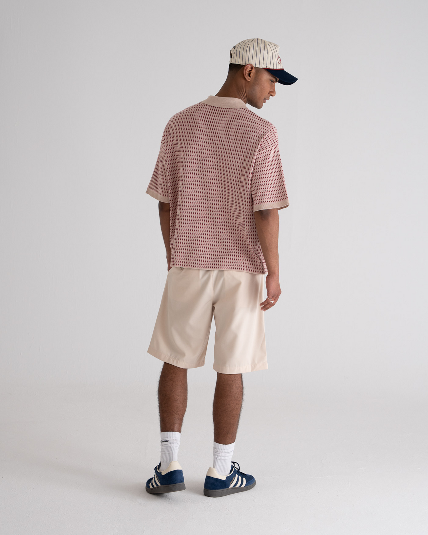 Abstract Knitted Polo Red