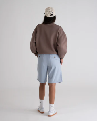 Pleated Shorts Light Blue