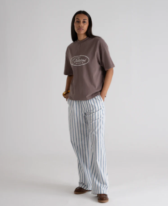Striped Linen Pants Blue