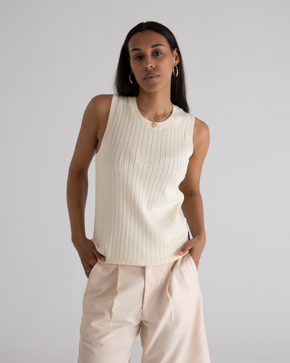 Knitted Tank Top Off-White