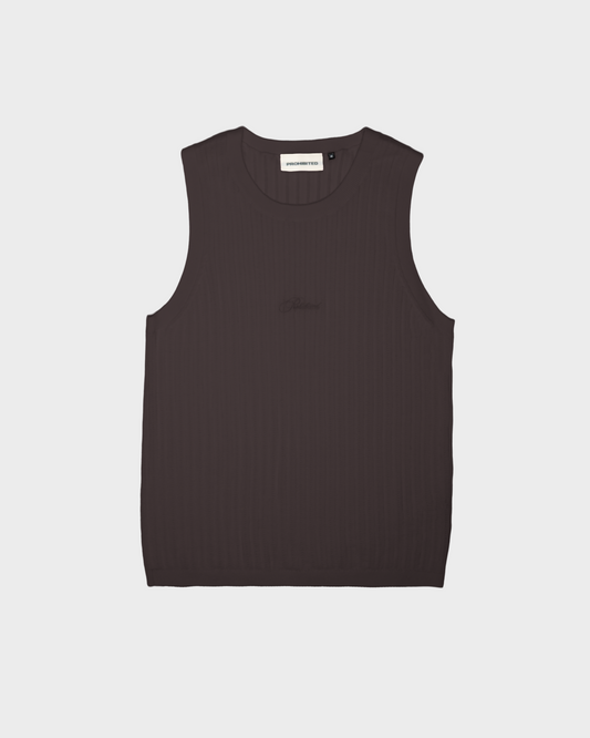 Knitted Tank Top Taupe