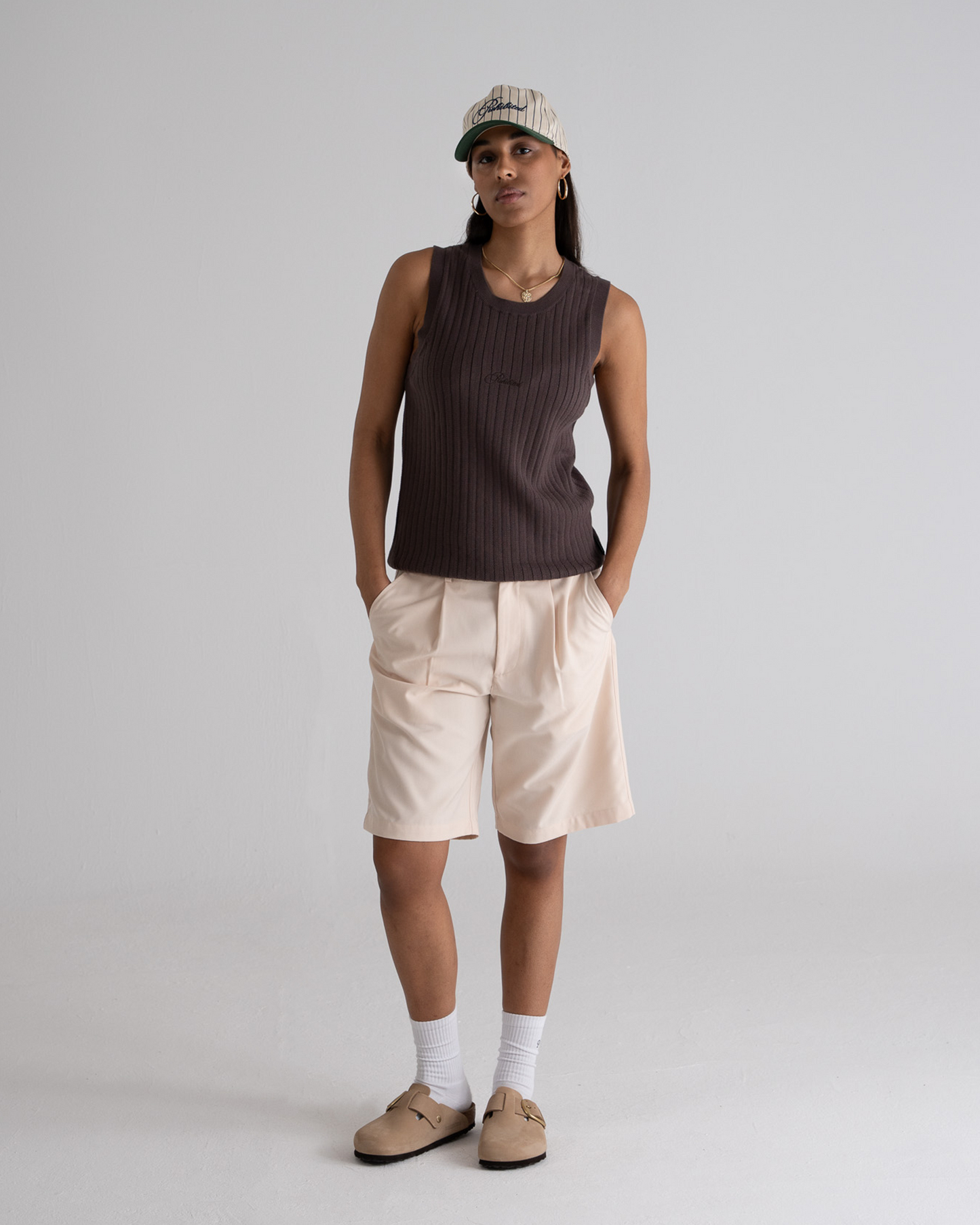 Knitted Tank Top Taupe
