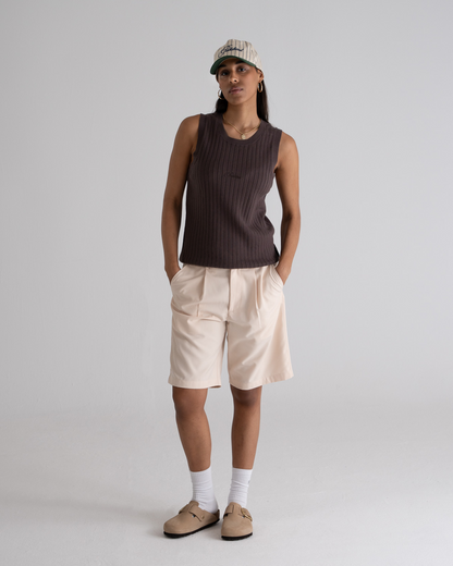 Knitted Tank Top Taupe