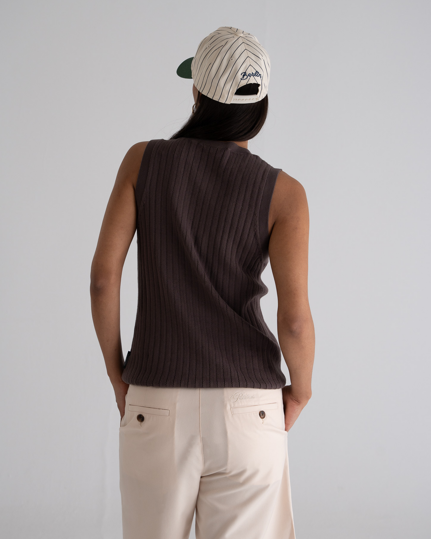 Knitted Tank Top Taupe