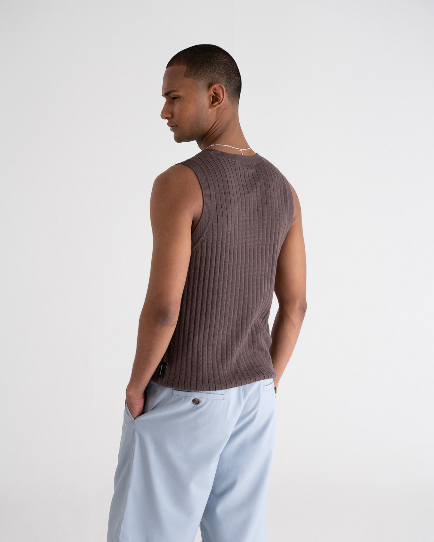 Knitted Tank Top Taupe
