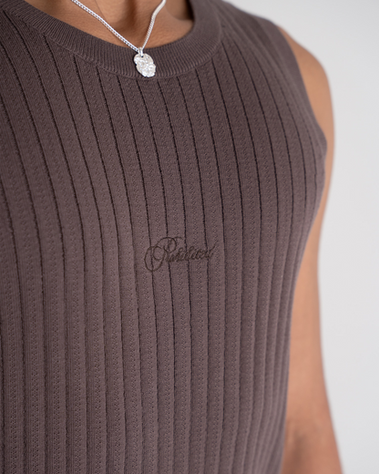 Knitted Tank Top Taupe