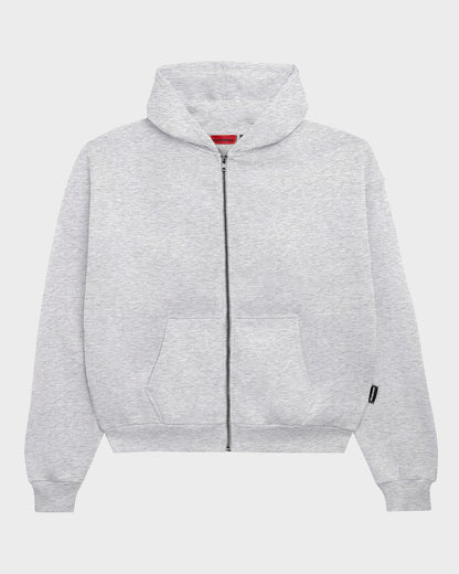 Oversized Zip-Hoodie Grey Melange