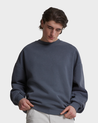 Oversized Crew Neck Grey (Stone Washed)