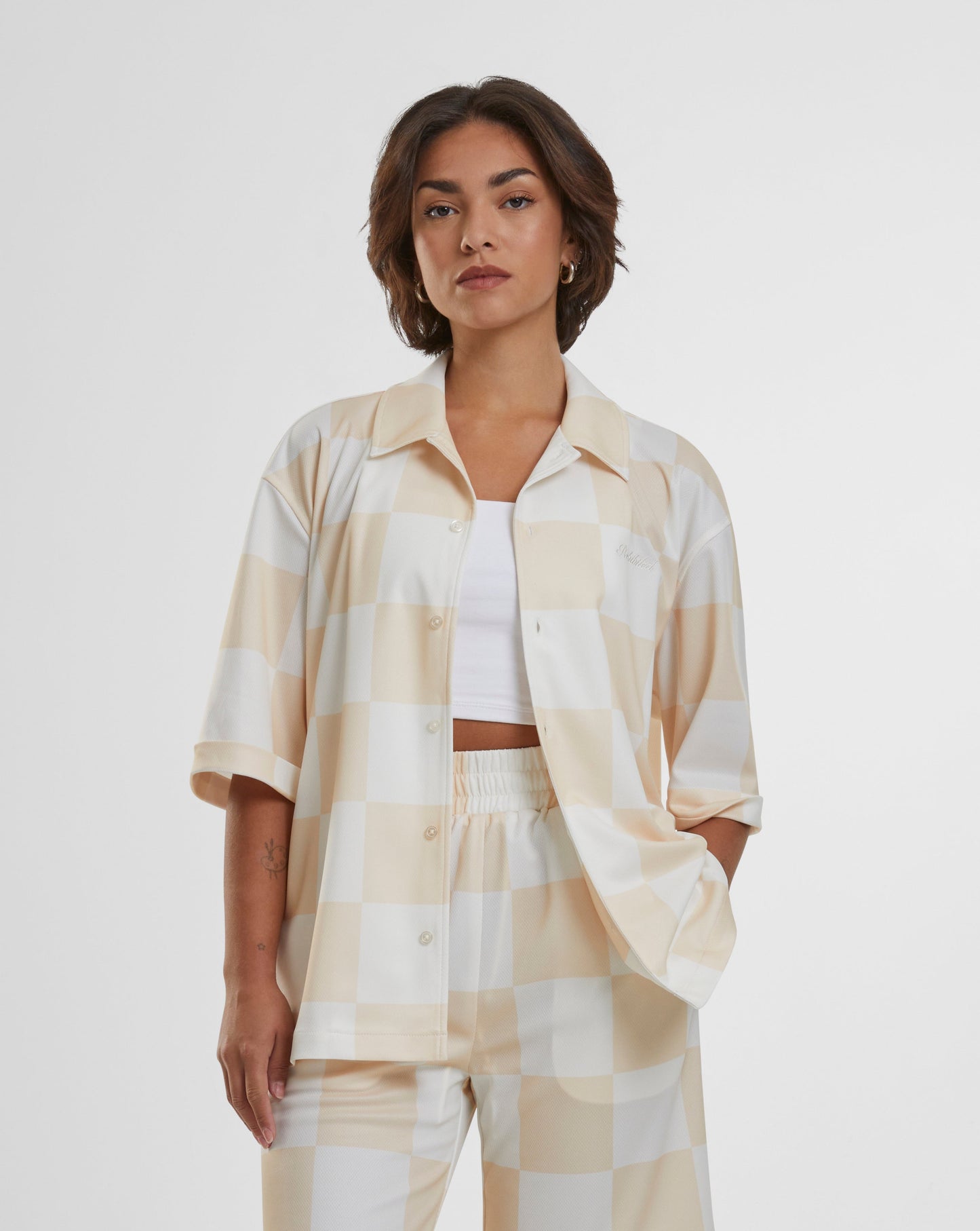 Checkered Shirt Beige