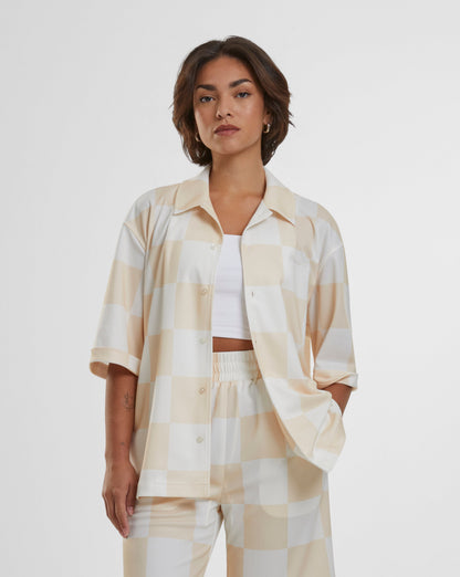 Checkered Shirt Beige