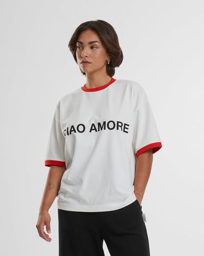 Contrast Tee Red
