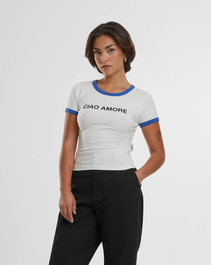 Contrast Women Tee Blue