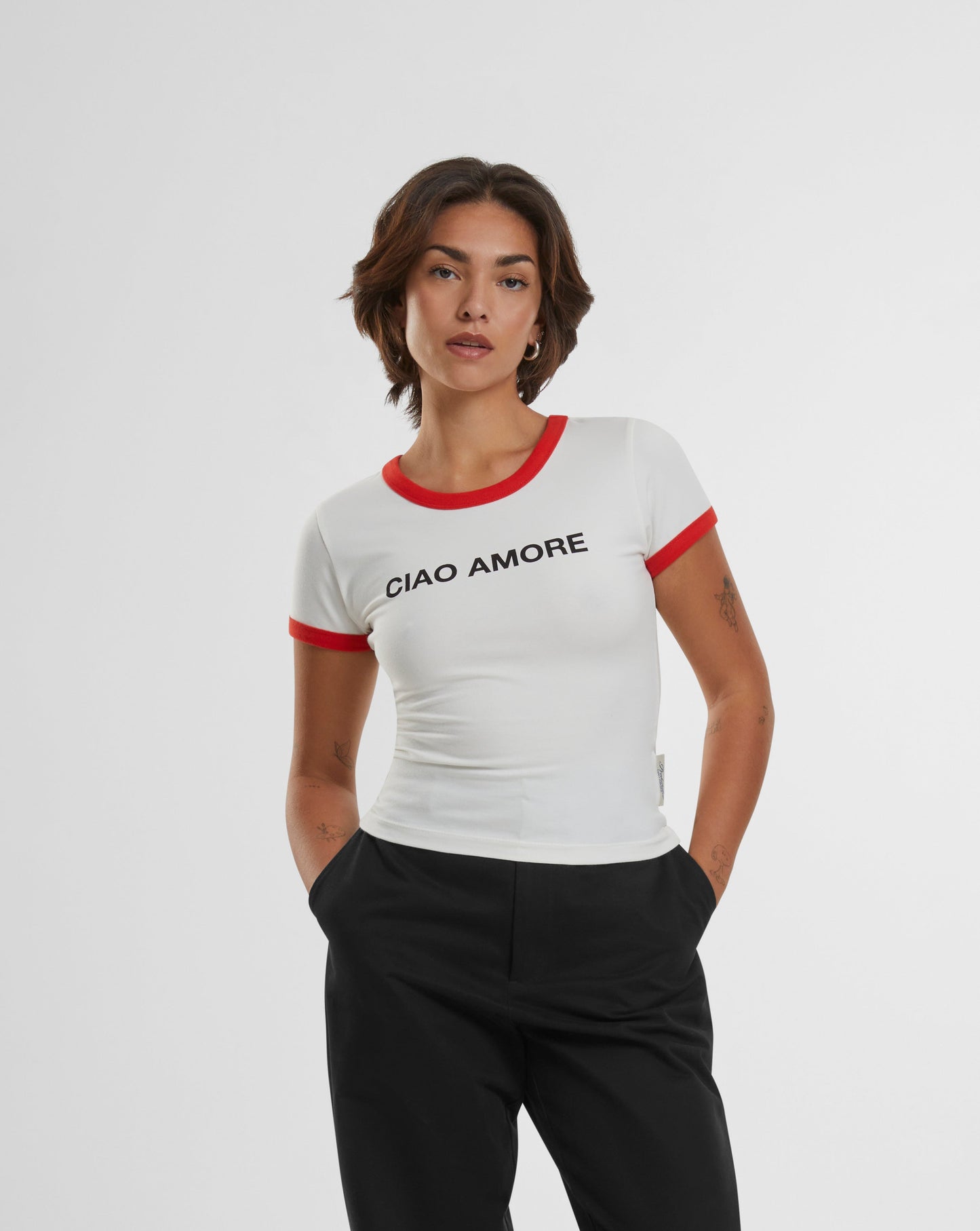 Contrast Women Tee Red