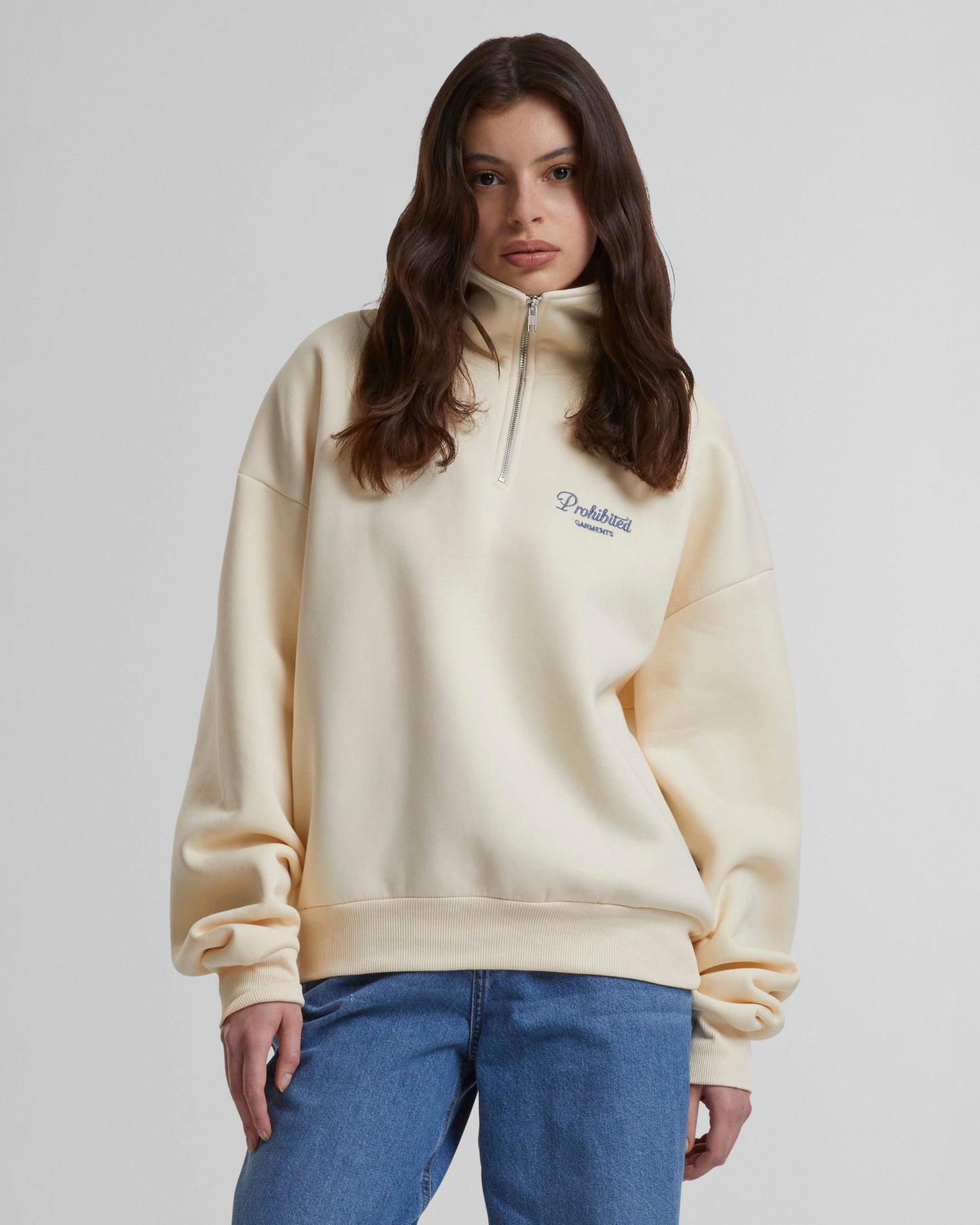 PB Garment Half-Zip Cream