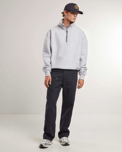 Clapham Half-Zip Grey Melange