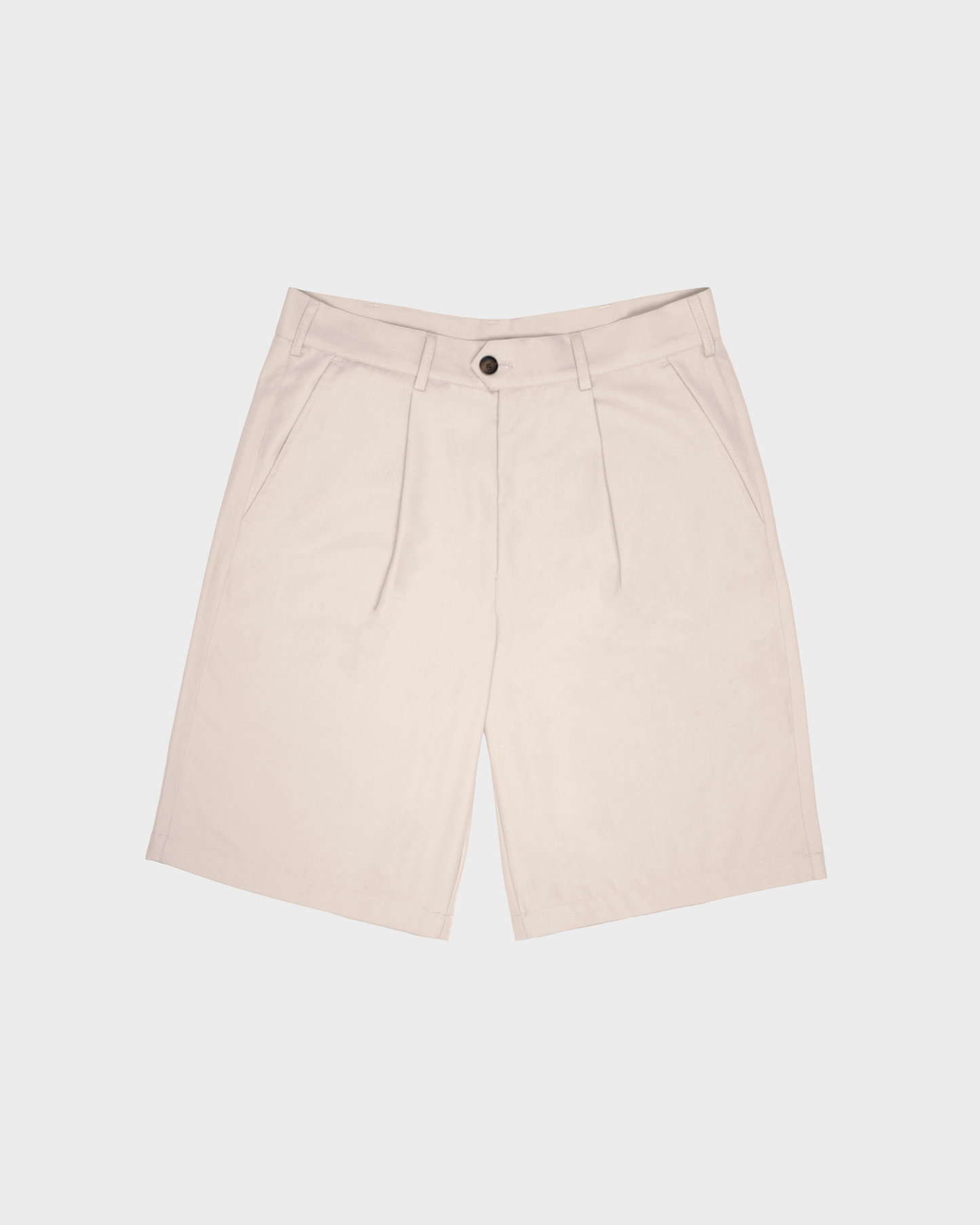 Pleated Shorts Cream