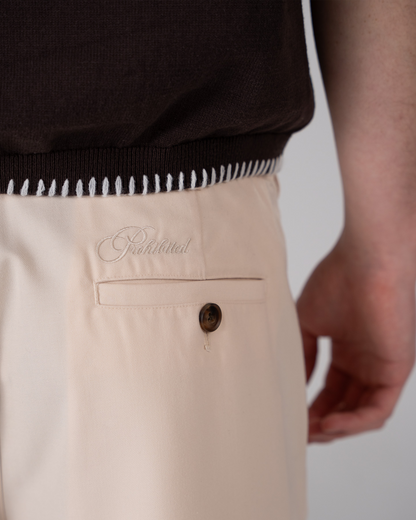 Pleated Shorts Cream