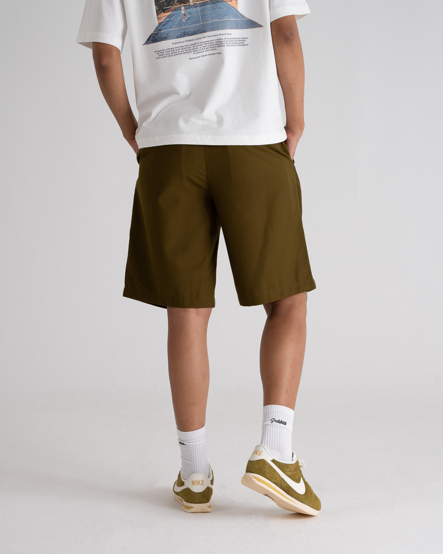 Pleated Shorts Green