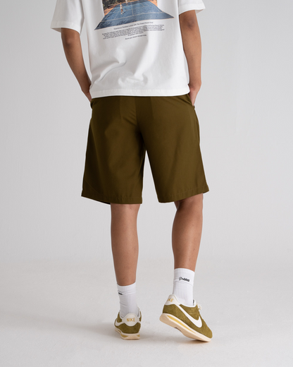 Pleated Shorts Green