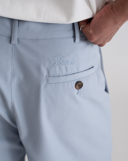 Pleated Shorts Light Blue