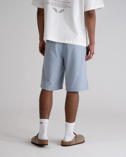 Pleated Shorts Light Blue