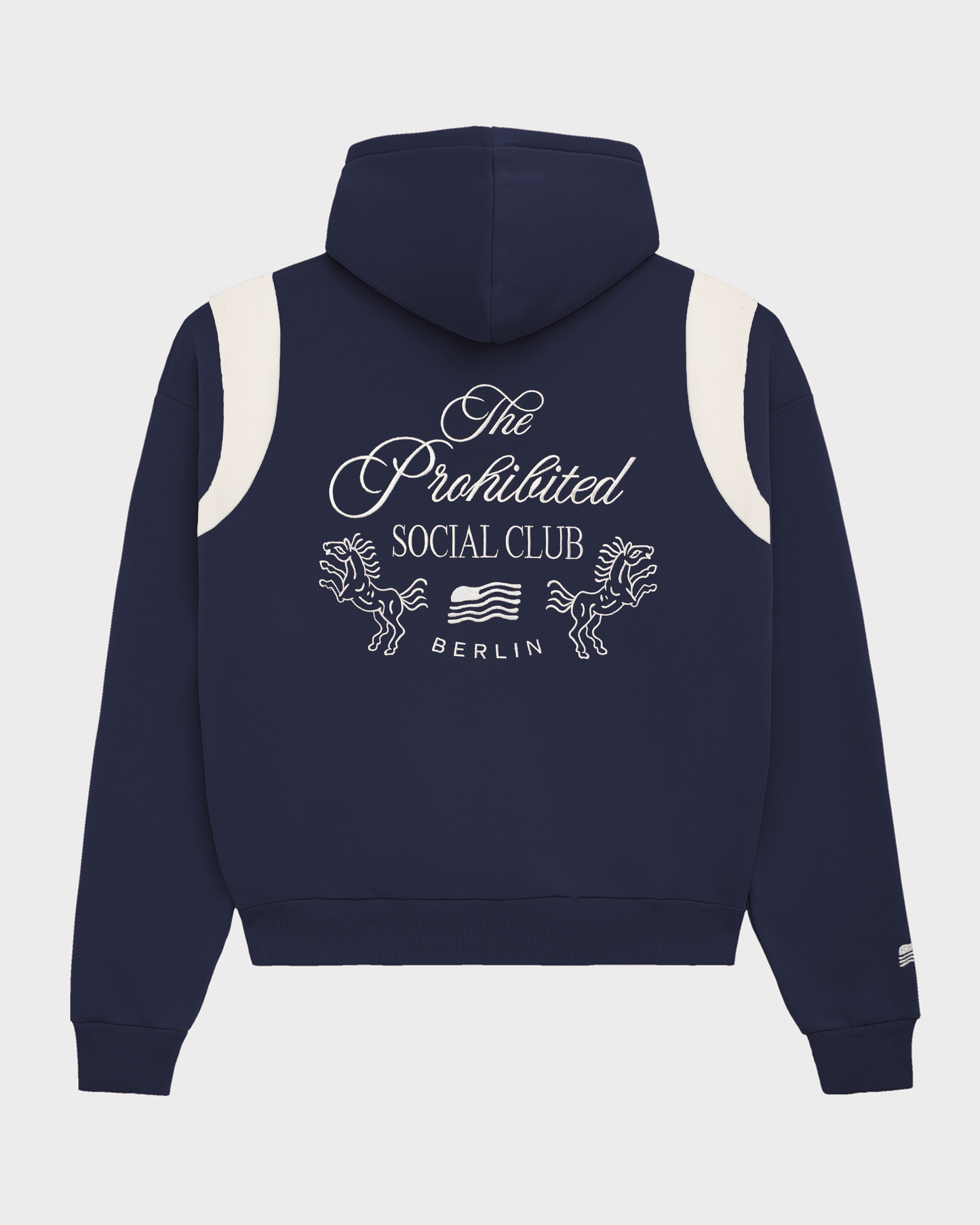 Club Member Contrast Zip-Hoodie Navy