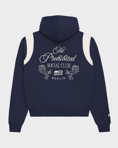 Club Member Contrast Zip-Hoodie Navy