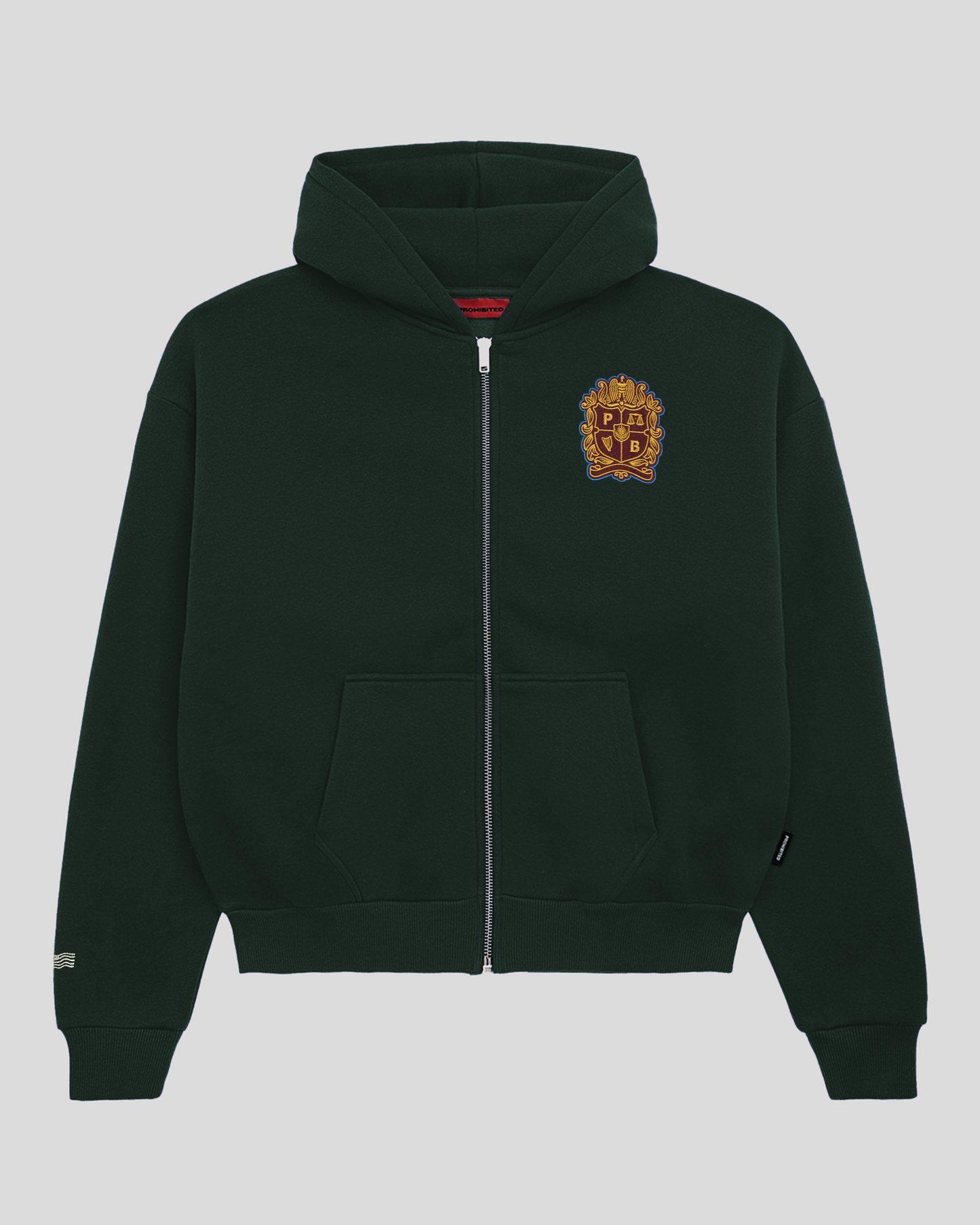Emblem Patch Zip-Hoodie Green