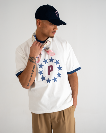 Stars Contrast Tee Midnight Blue