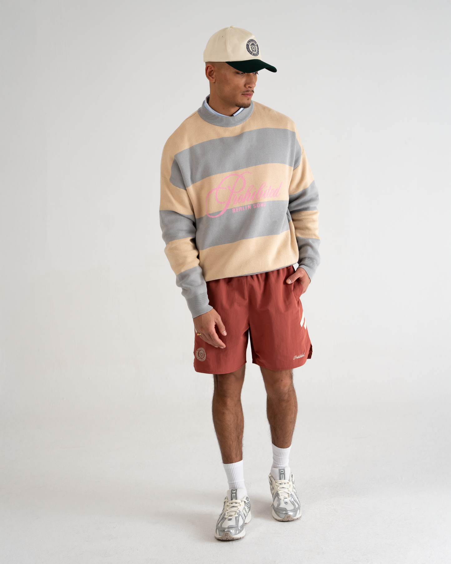 SoHo Striped Knit Sweater Vintage Grey