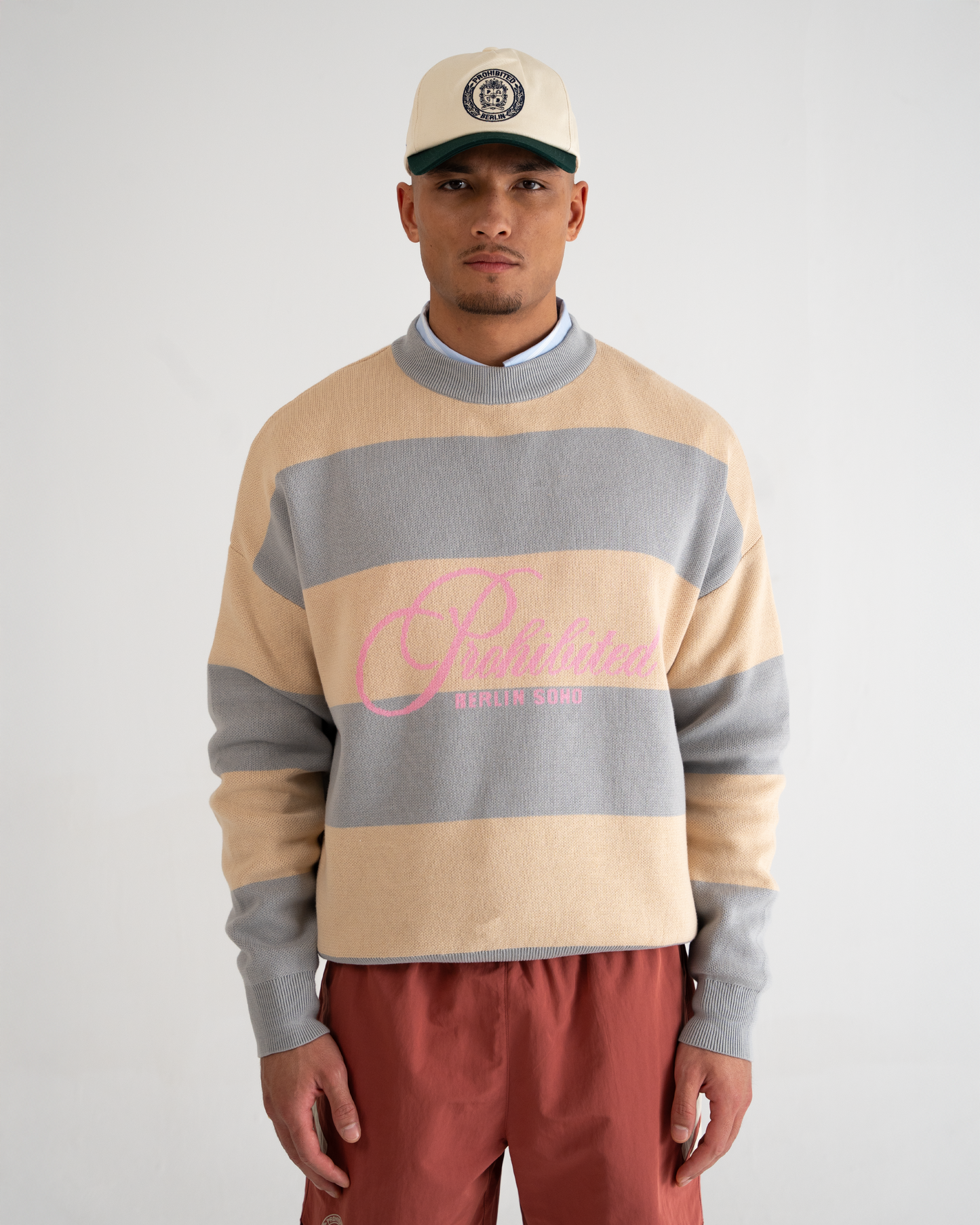 SoHo Striped Knit Sweater Vintage Grey