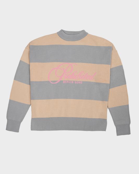 SoHo Striped Knit Sweater Vintage Grey