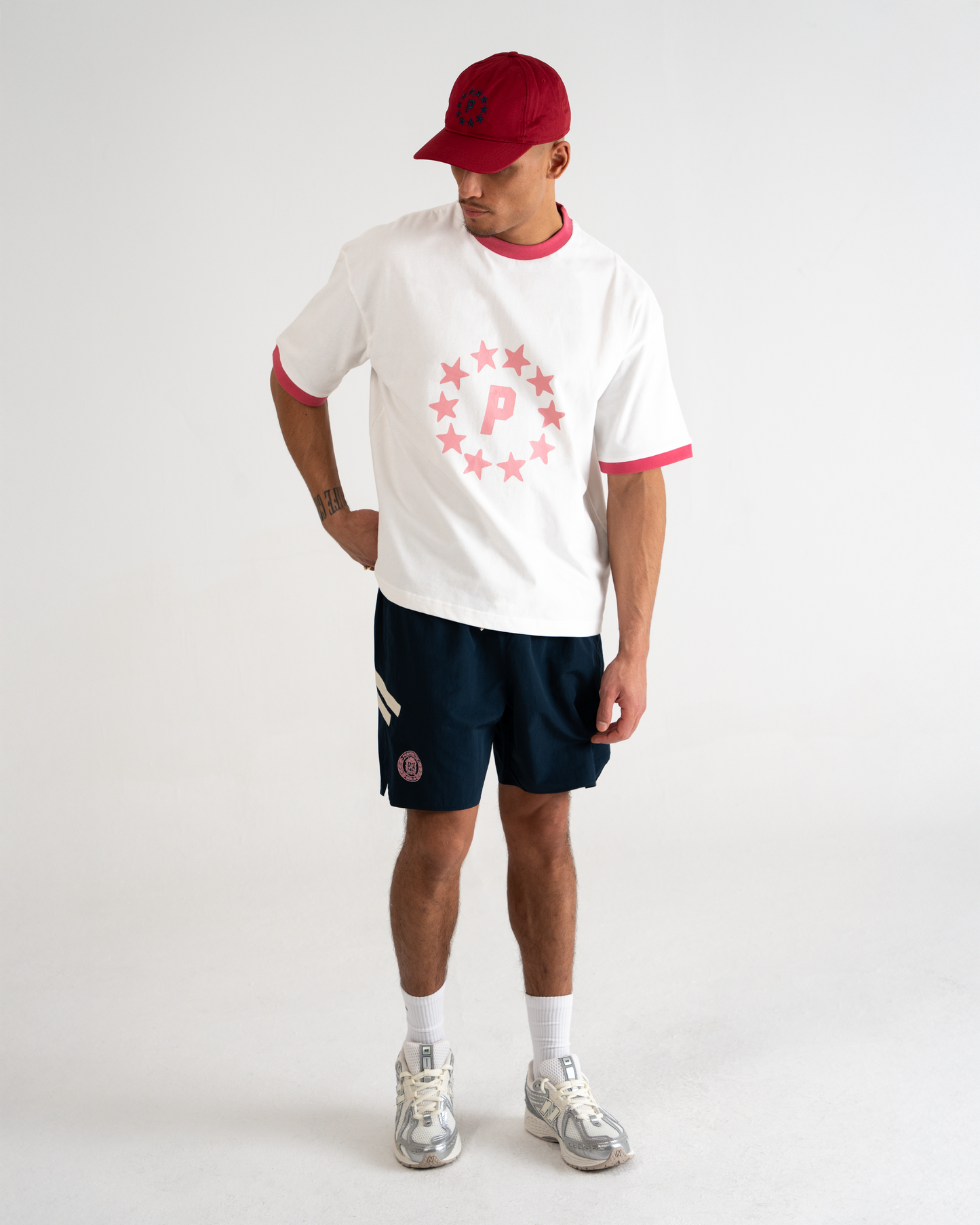 Stars Contrast Tee Vintage Red