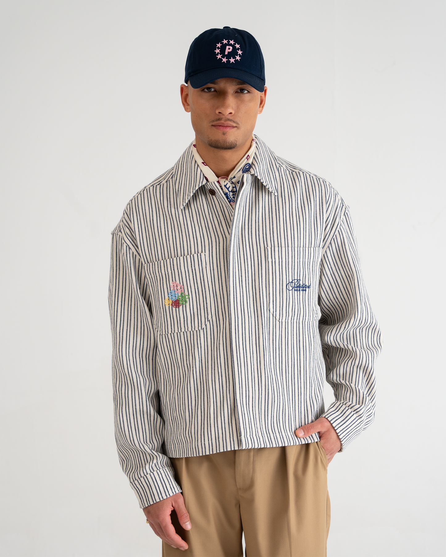 Striped Harrington Jacket True Blue
