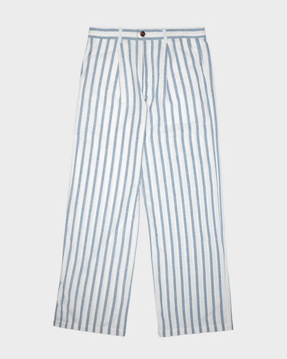 Striped Linen Pants Blue