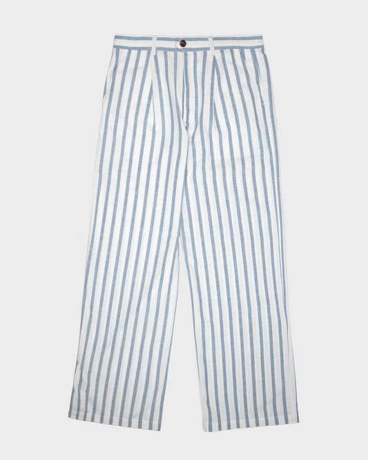 Striped Linen Pants Blue