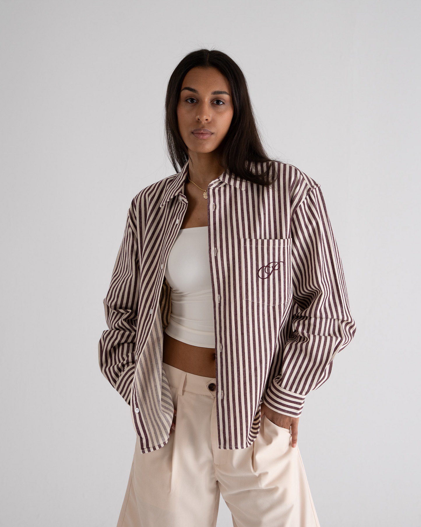 Striped Vacation Shirt Bordeaux