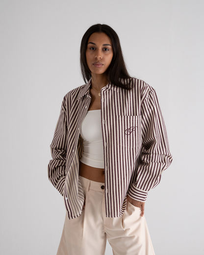 Striped Vacation Shirt Bordeaux