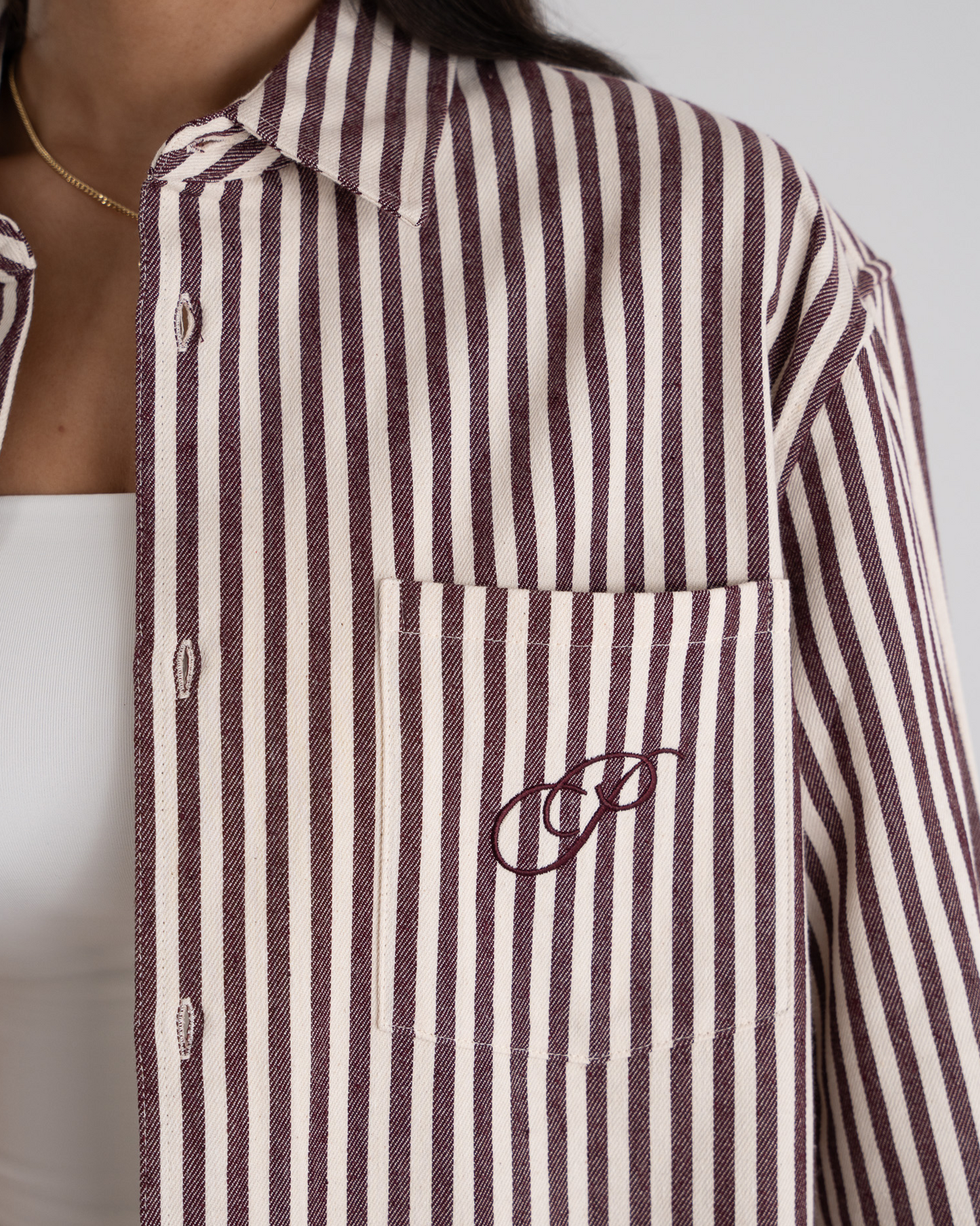 Striped Vacation Shirt Bordeaux