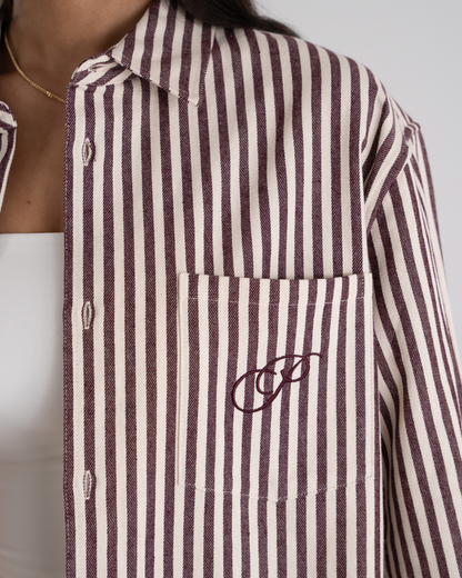 Striped Vacation Shirt Bordeaux