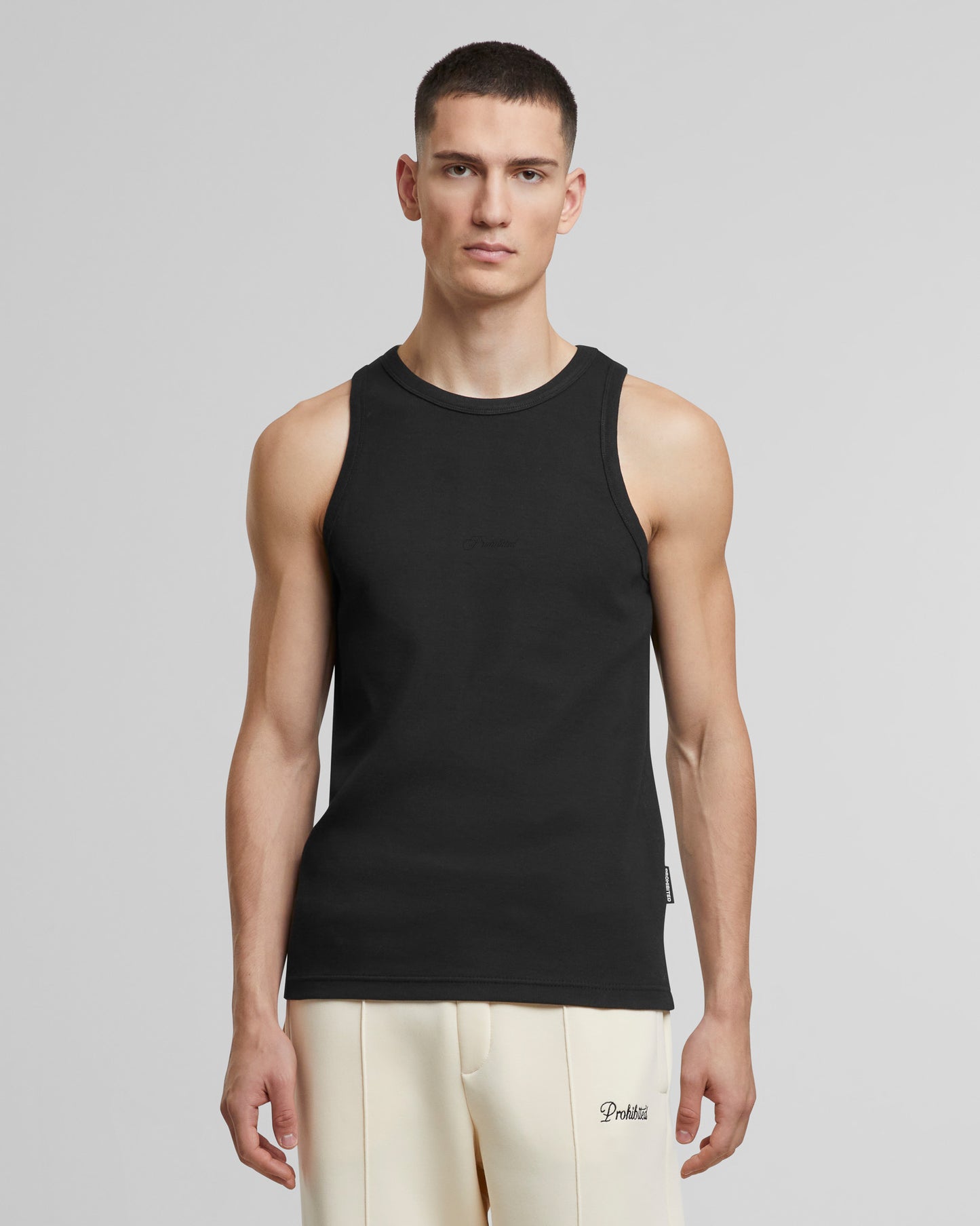 The Embroidery Tank Top Black