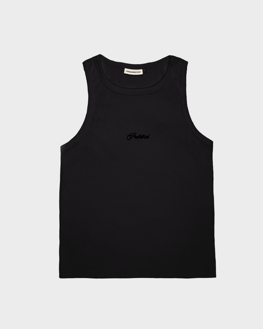 The Embroidery Tank Top Black