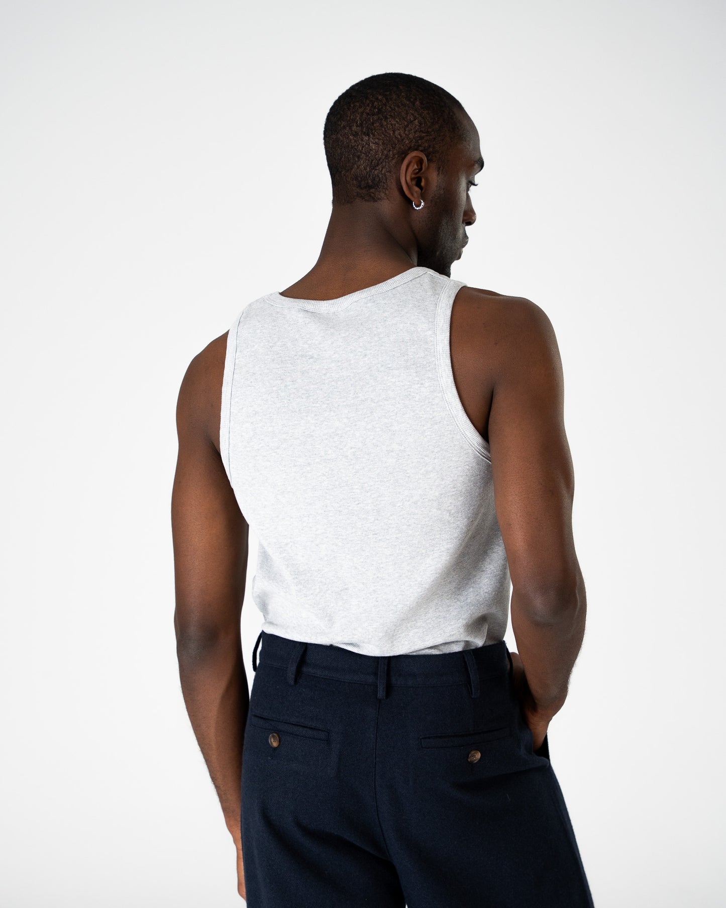 The Embroidery Tank Top Grey Melange