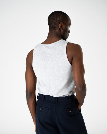 The Embroidery Tank Top Grey Melange