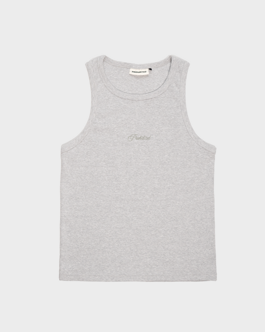 The Embroidery Tank Top Grey Melange